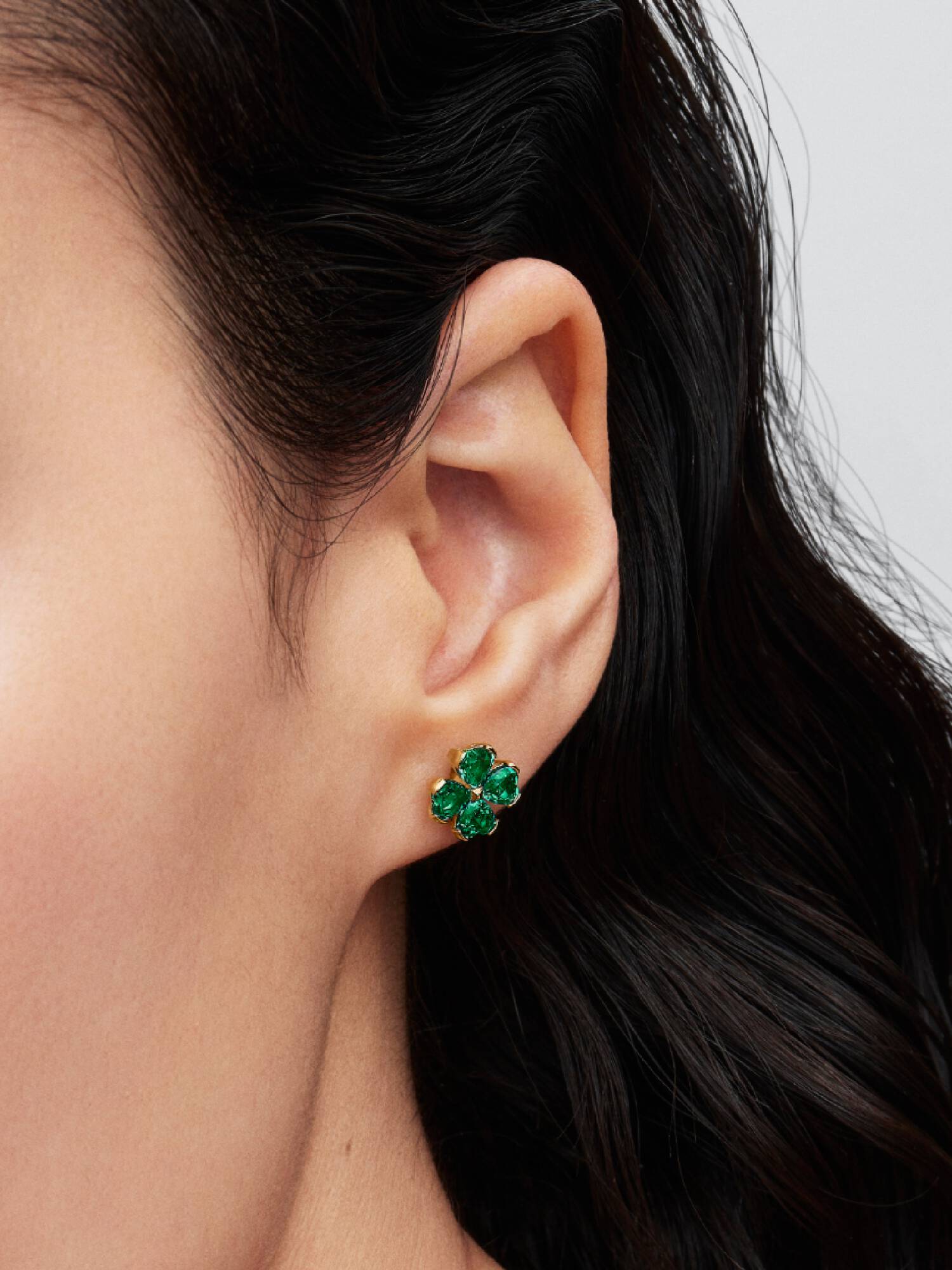 Clous d’Oreilles Trèfle à Quatre Feuilles Vert
