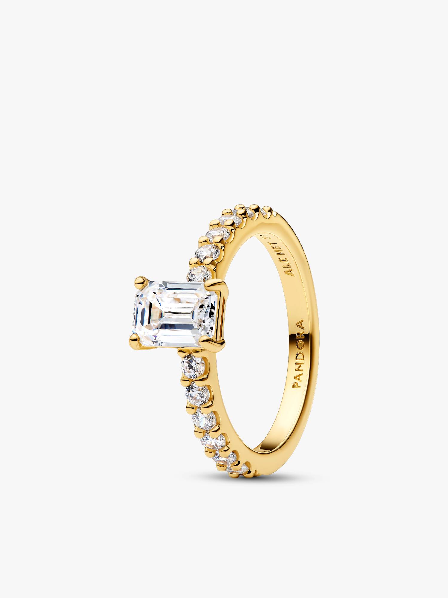 Bague Halo Scintillant Rectangulaire
