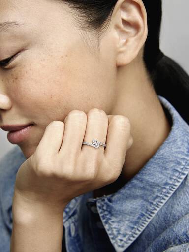 Bague deux cœurs scintillants