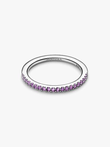 Anneau Semi-Éternité Violet Scintillant
