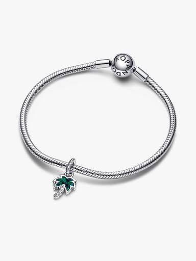Opalescent Groene Palmboom Hangende Bedel
