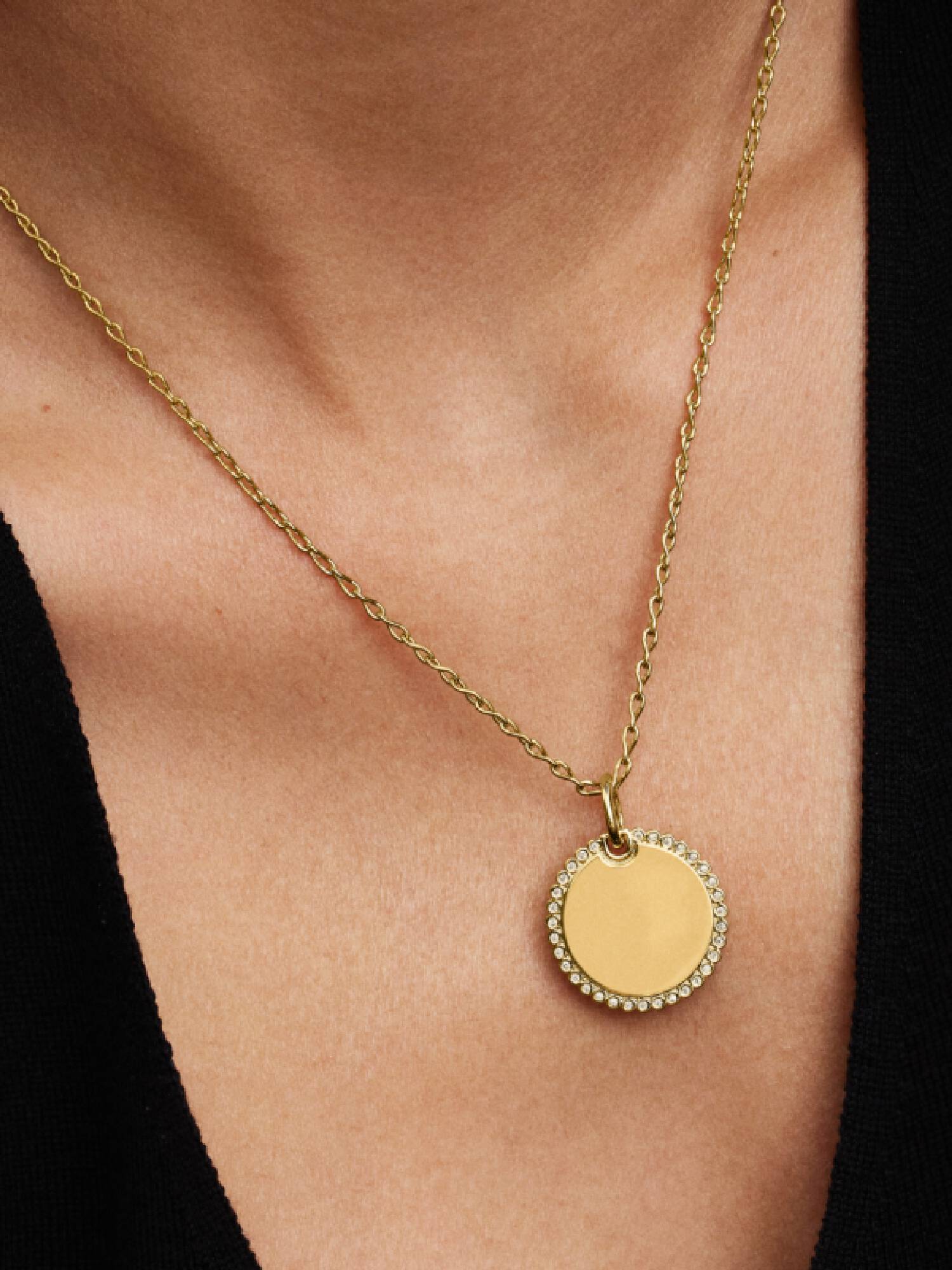 Pendentif Plaque Ronde Gravable