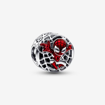 Pandora x Disney Marvel Hängender Spider-Man Charm-Anhänger rot