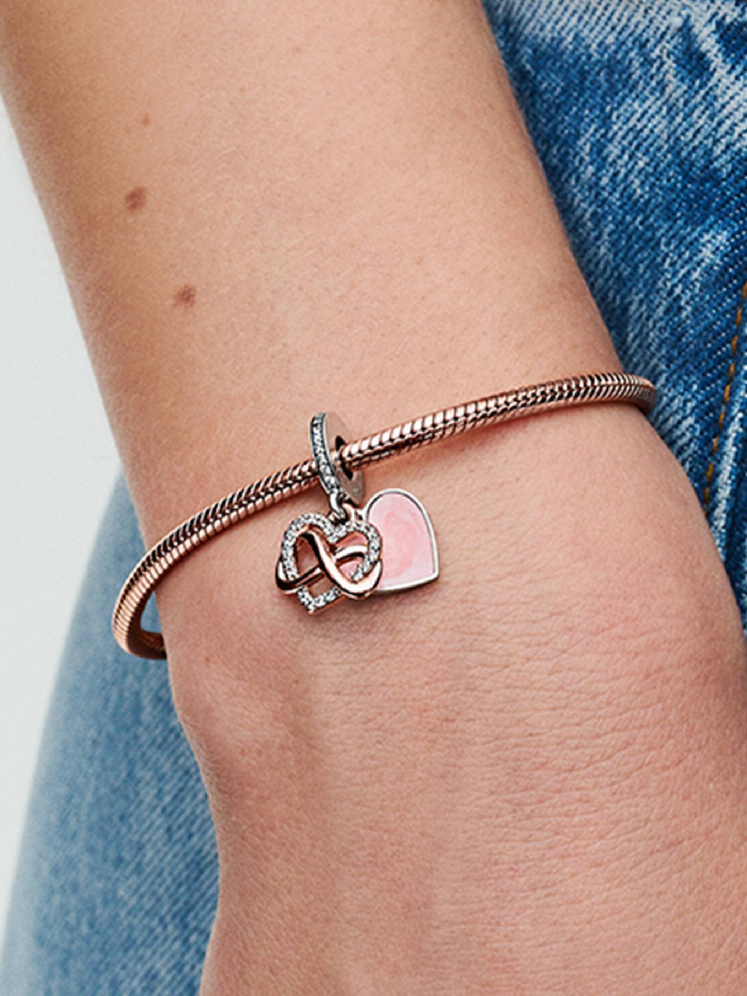 Charm Pendant Cœur Infini Scintillant