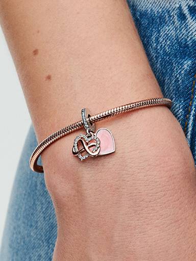Charm Pendant Cœur Infini Scintillant