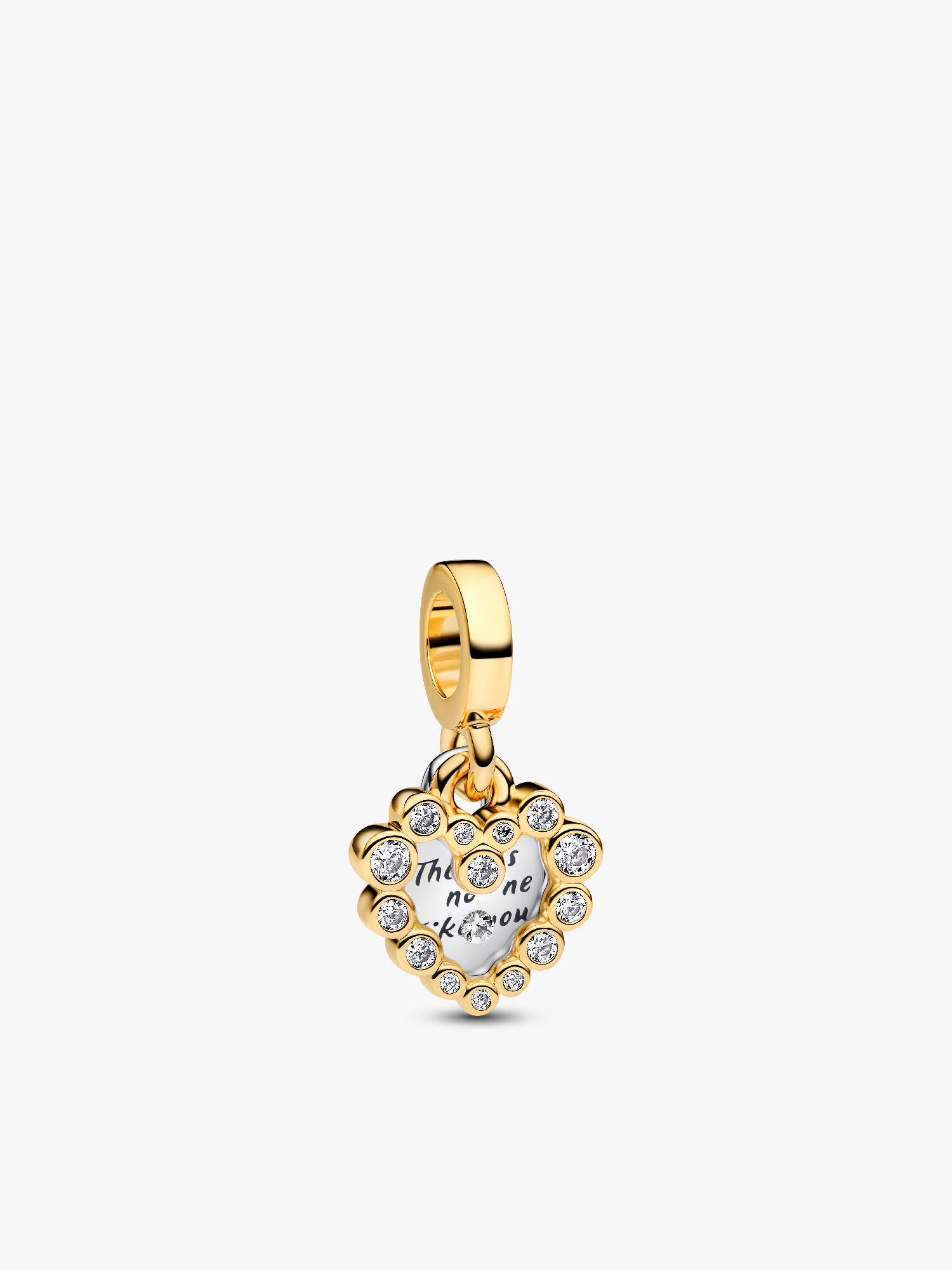 Charm Pendant Double Cœur Scintillant