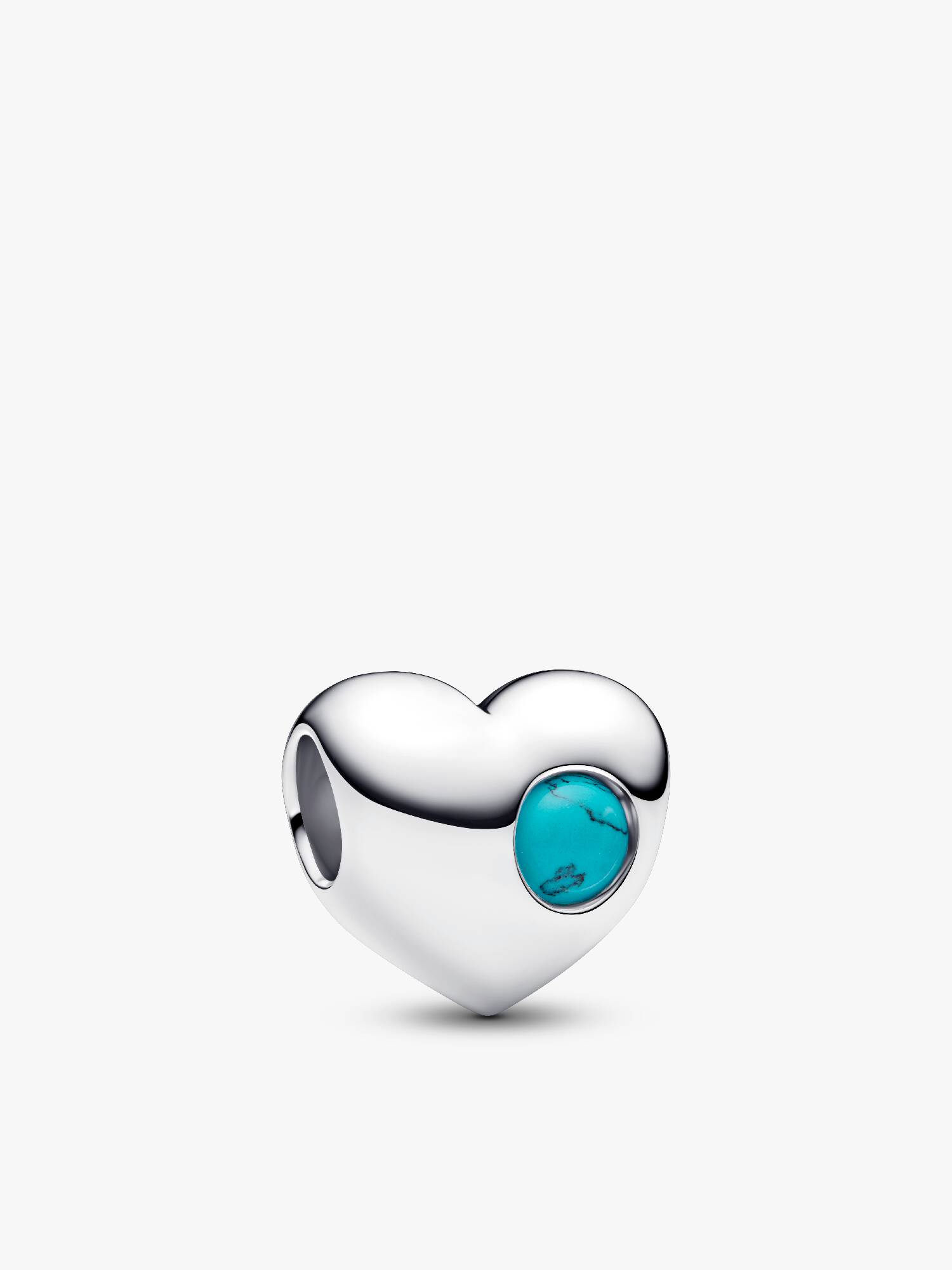 Charm Cœur Pierre Bleu Turquoise Gravable