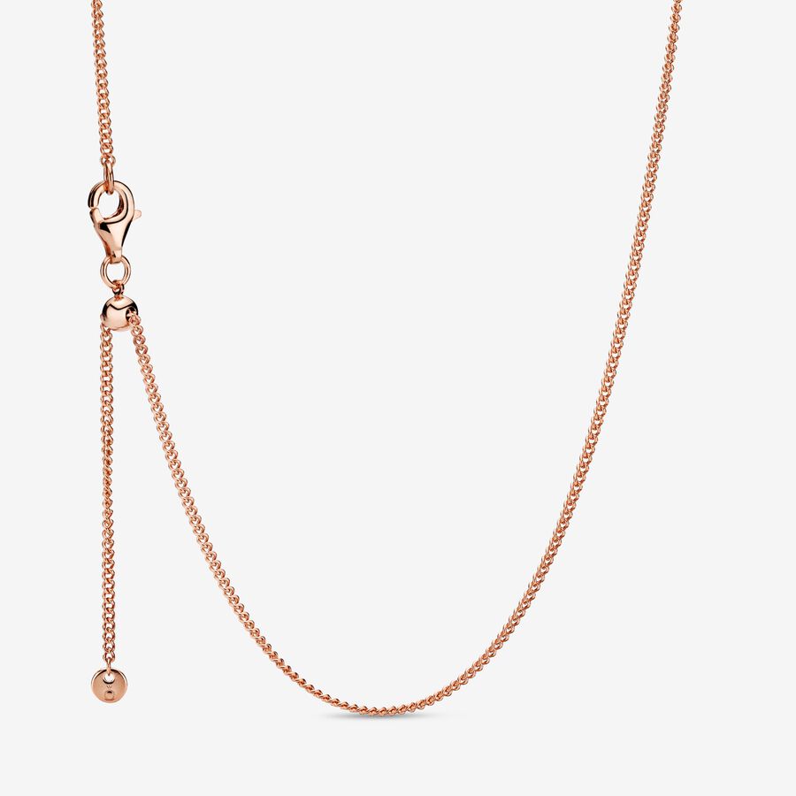 14k Rose gold-plated necklace with sliding clasp image number 0