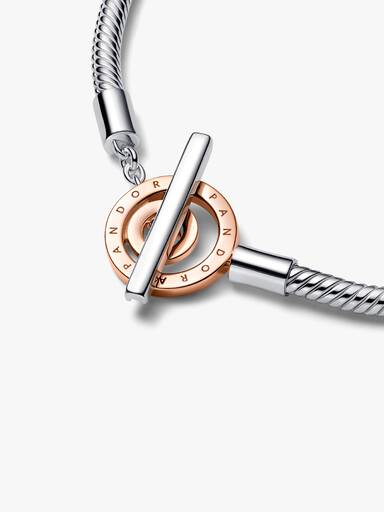 Pandora Moments Two-tone Logo T-Bar Slangenschakelarmband