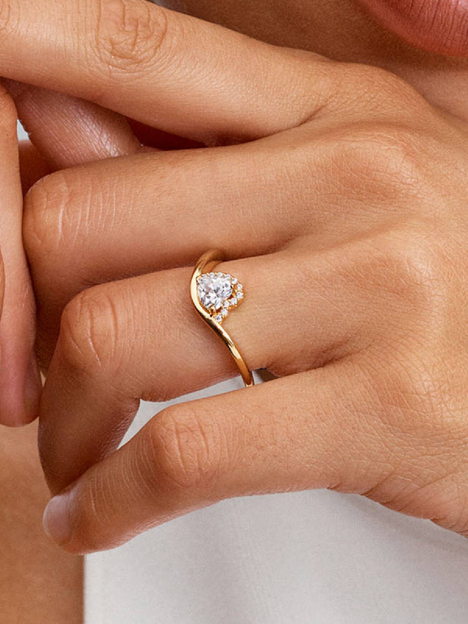 Bague Cœur Ondulée