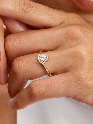 Bague Cœur Ondulée