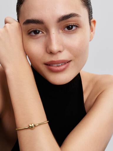 Pandora Moments Snake Chain-armband met hartsluiting