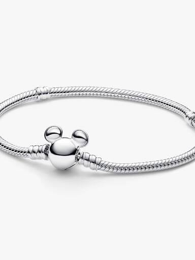 Bracelet Maille Serpent Fermoir Disney Mickey Moments