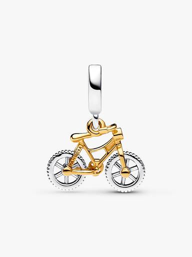 Tweekleurige Fiets Hangende Bedel met Draaiende Wielen