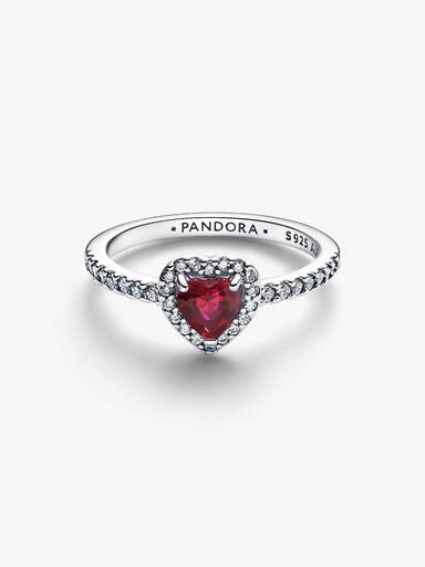 Bague Cœur Rose Fuchsia Surélevé