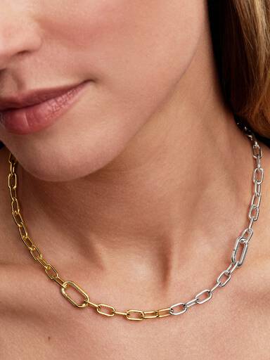 Collier Chaîne Link Bicolore