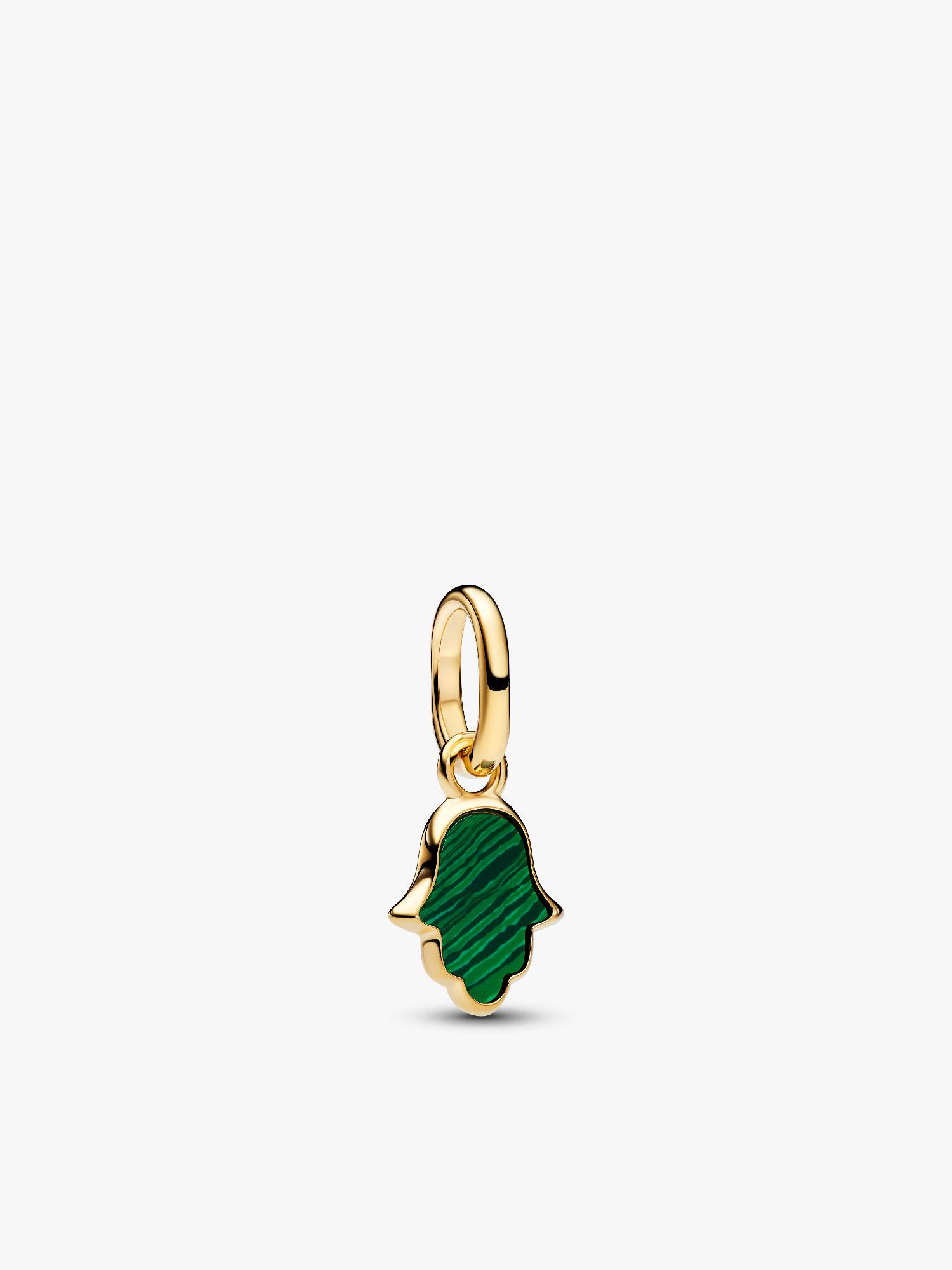 Mini Charm Pendant Main de Fatma Verte