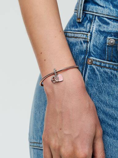 Charm Pendant Cœur Infini Scintillant