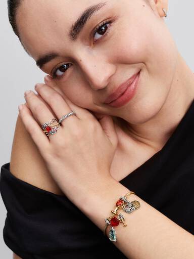 Ring Disney Belle en het Beest betoverde roos