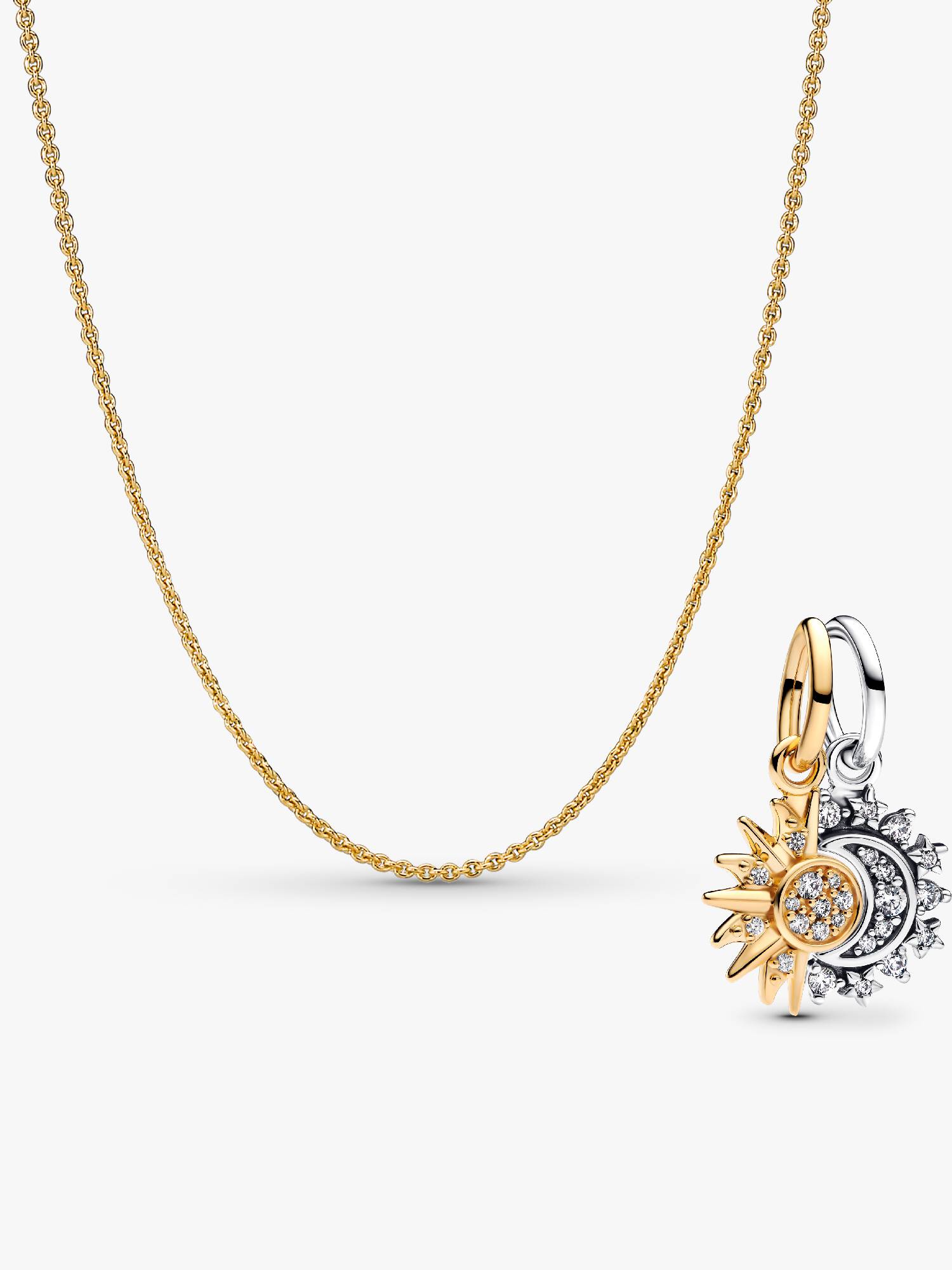 Ensemble de bijoux collier charms soleil et lune