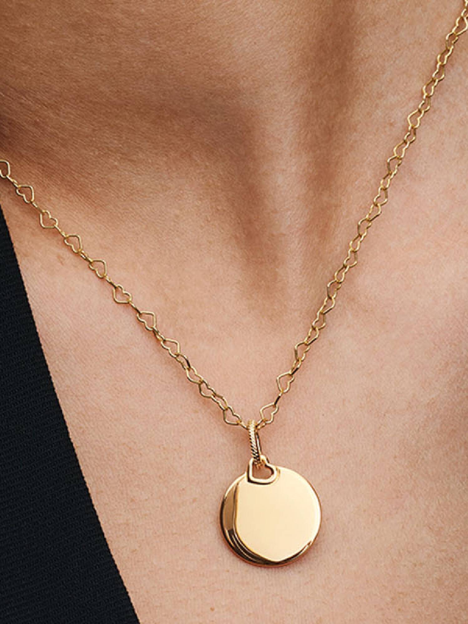 Charm Pendant Plaque Ronde Gravable