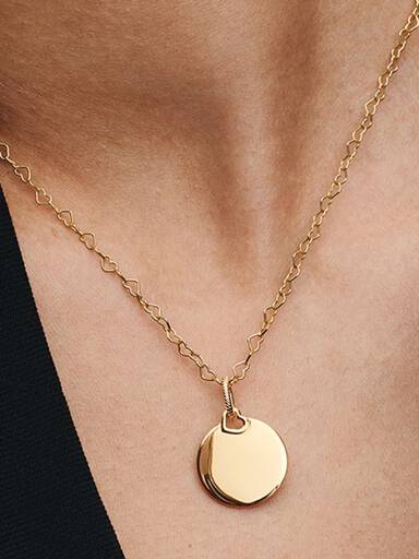 Charm Pendant Plaque Ronde Gravable