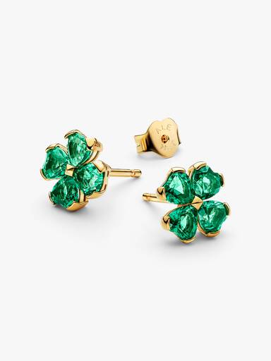 Clous d’Oreilles Trèfle à Quatre Feuilles Vert