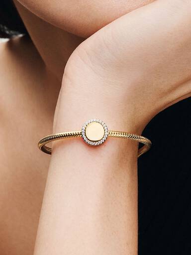 Charm Bouton Scintillant Gravable