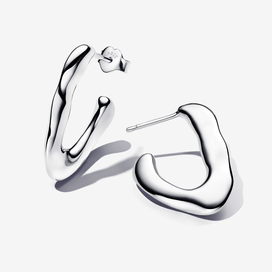 Sterling silver hoop earrings image number 0