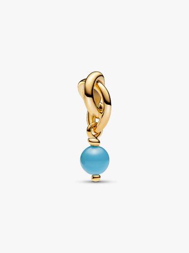 Décembre Charm Pendant Cercle de l'Éternité Bleu Turquoise