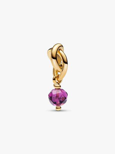 Février Charm Pendant Cercle de l'Éternité Violet Facetté