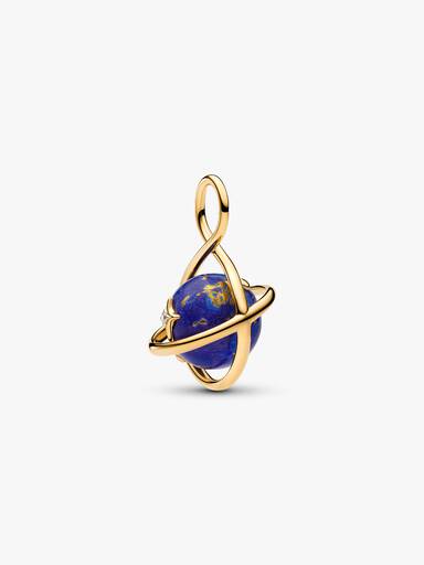 Charm Pendant Planète Bleue Céleste Tournoyante