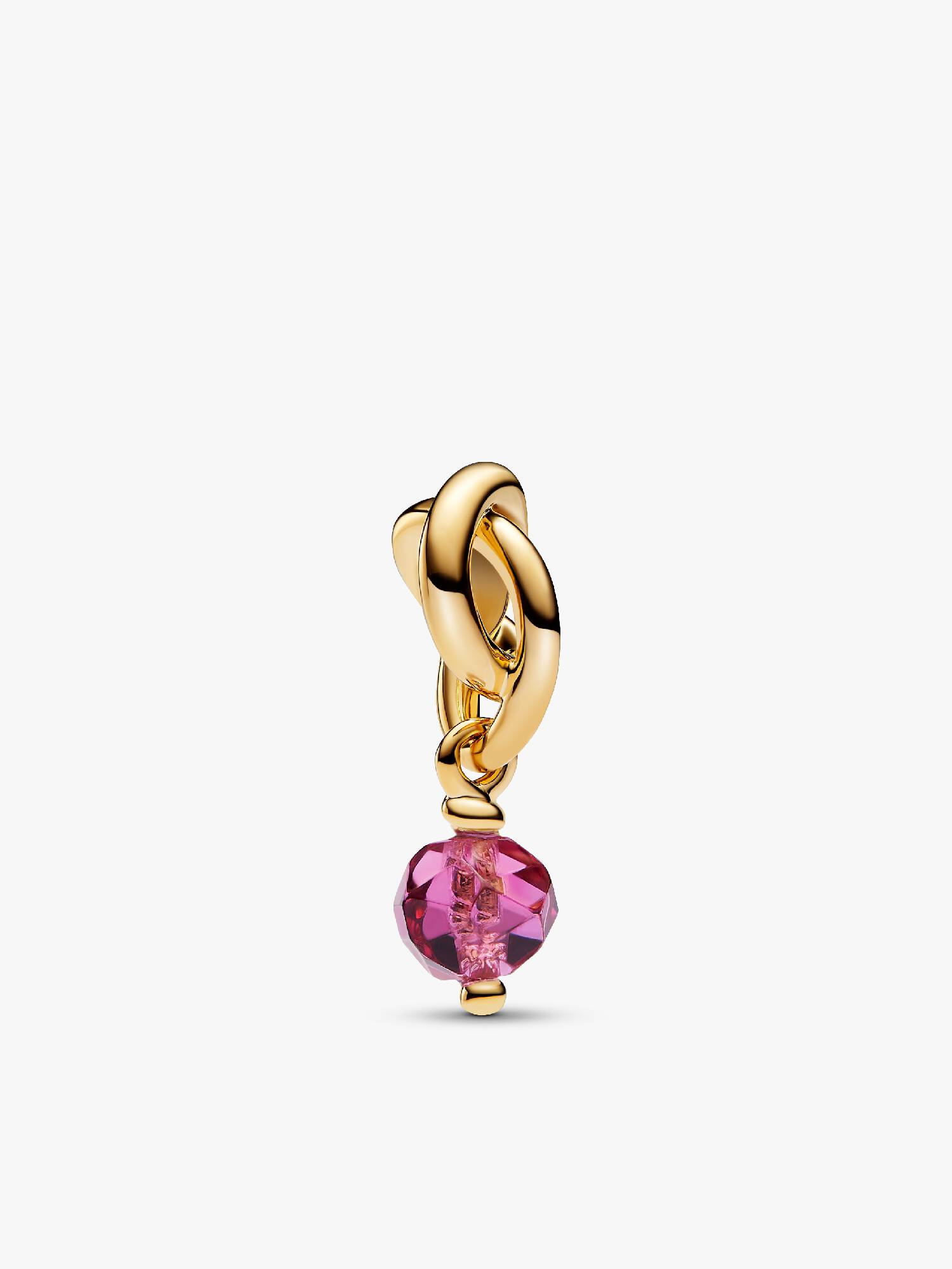 Octobre Charm Pendant Cercle de l'Éternité Rose Facetté