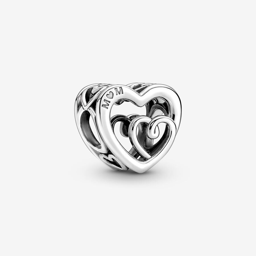 Entwined hearts sterling silver charm image number 0