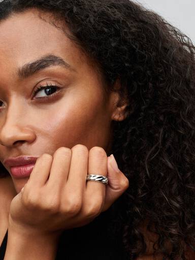 Geribbelde Brede Band Ring