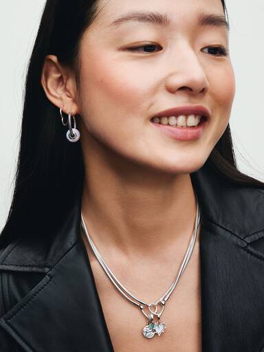 Snake Chain-halsketting met hartsluiting