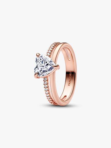 Bague Cœur Anneau Double
